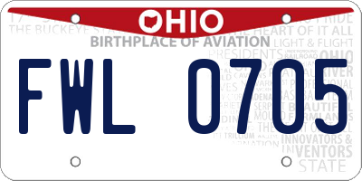 OH license plate FWL0705
