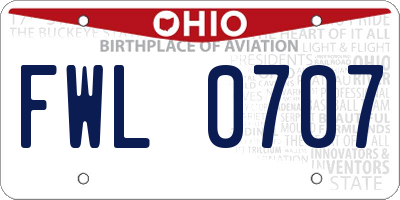OH license plate FWL0707