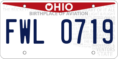 OH license plate FWL0719