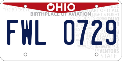 OH license plate FWL0729