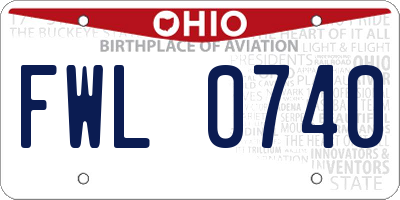 OH license plate FWL0740