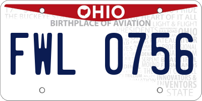 OH license plate FWL0756