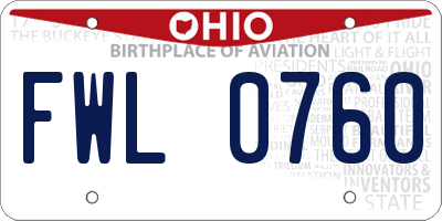 OH license plate FWL0760