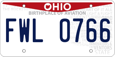 OH license plate FWL0766