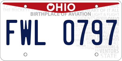 OH license plate FWL0797