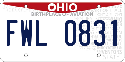 OH license plate FWL0831