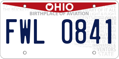 OH license plate FWL0841
