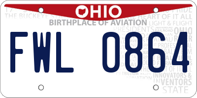 OH license plate FWL0864