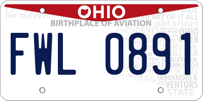 OH license plate FWL0891