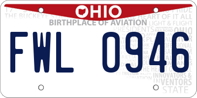 OH license plate FWL0946