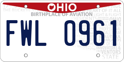 OH license plate FWL0961