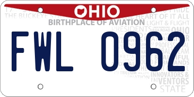 OH license plate FWL0962