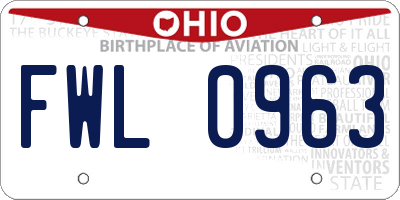 OH license plate FWL0963
