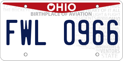 OH license plate FWL0966