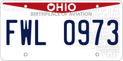OH license plate FWL0973