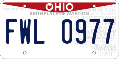 OH license plate FWL0977