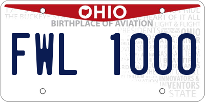 OH license plate FWL1000