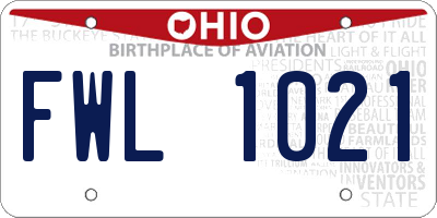 OH license plate FWL1021