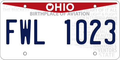 OH license plate FWL1023