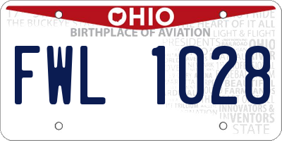 OH license plate FWL1028