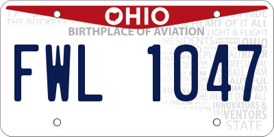 OH license plate FWL1047