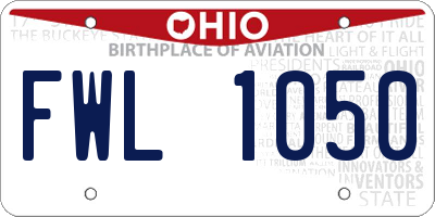 OH license plate FWL1050
