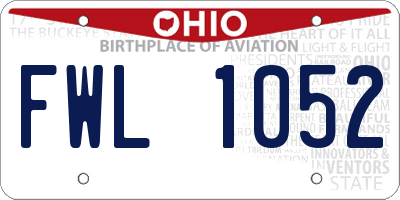 OH license plate FWL1052
