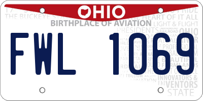 OH license plate FWL1069