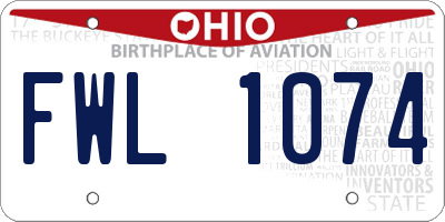 OH license plate FWL1074