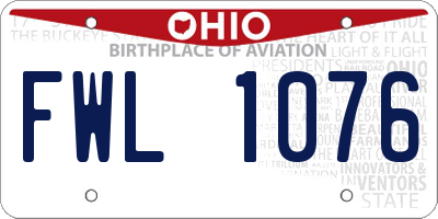 OH license plate FWL1076