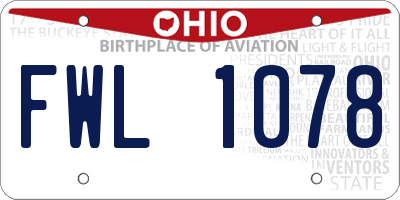 OH license plate FWL1078