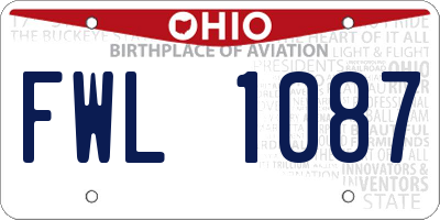 OH license plate FWL1087