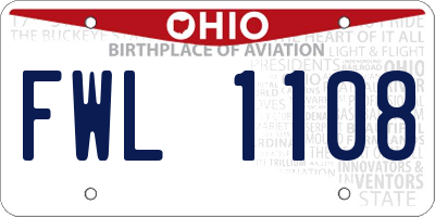 OH license plate FWL1108