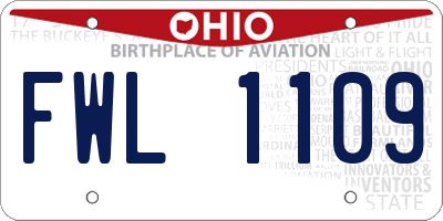 OH license plate FWL1109
