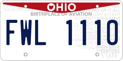 OH license plate FWL1110