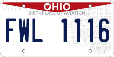 OH license plate FWL1116