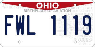 OH license plate FWL1119
