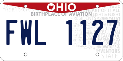 OH license plate FWL1127