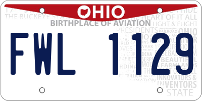 OH license plate FWL1129