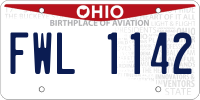 OH license plate FWL1142