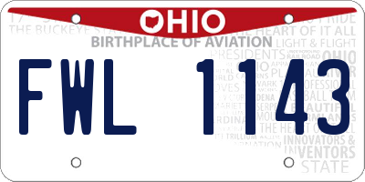 OH license plate FWL1143