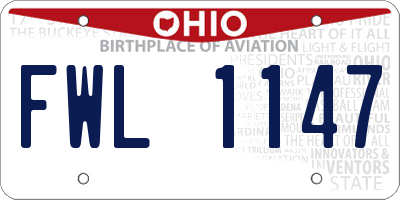 OH license plate FWL1147