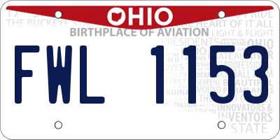 OH license plate FWL1153