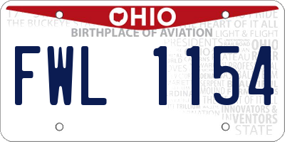 OH license plate FWL1154