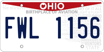 OH license plate FWL1156