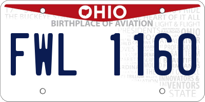 OH license plate FWL1160