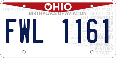 OH license plate FWL1161