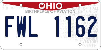 OH license plate FWL1162