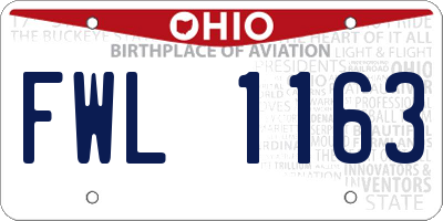 OH license plate FWL1163