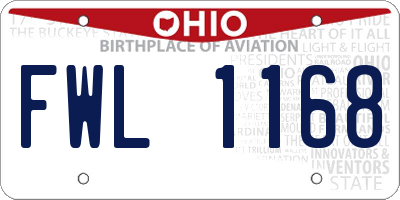 OH license plate FWL1168